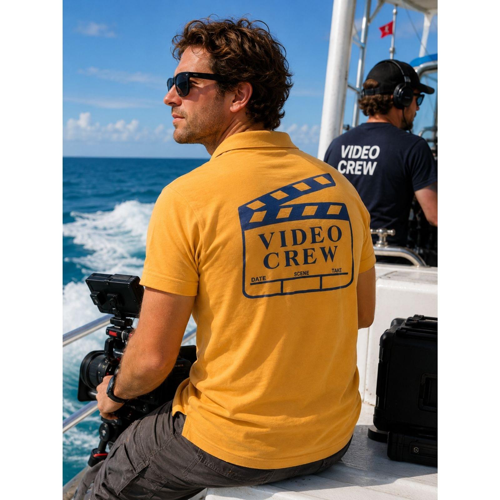 Vintage Rare Carnival Cruise Line Video Crew Employee T-Shirt Large Yellow Polo 2XL