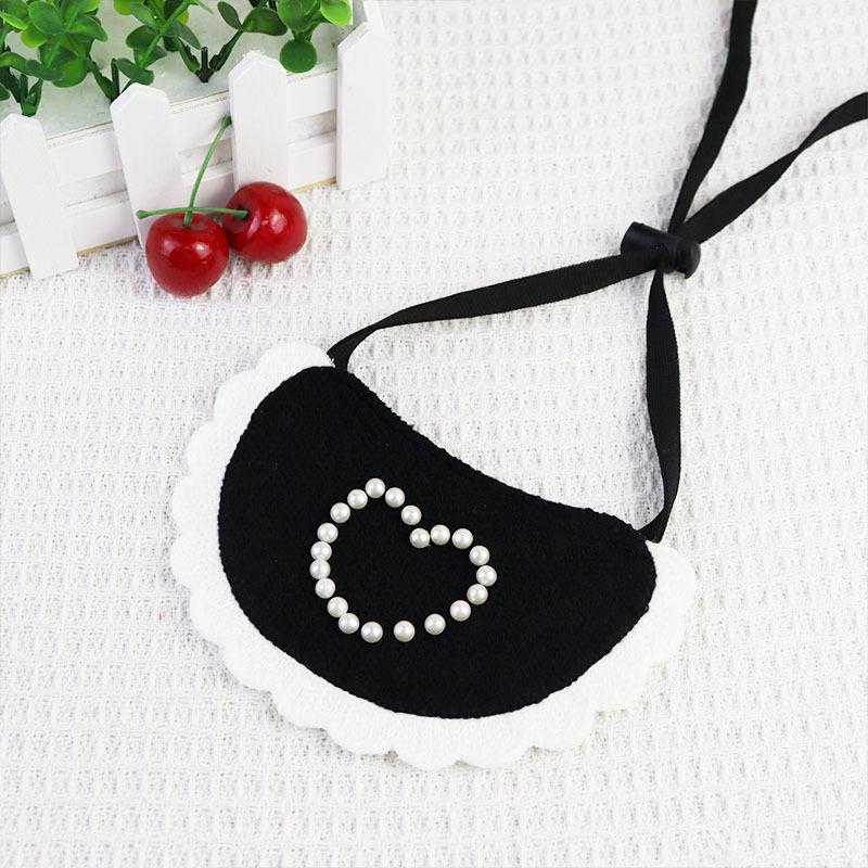 

Шарф для слюней домашних животных с вышивкой INS, милый шарф для кошек, нагрудник с жемчугом Love Pearl, шарфы для собак, галстук-бабочка для собак, аксессуары для ухода за собаками