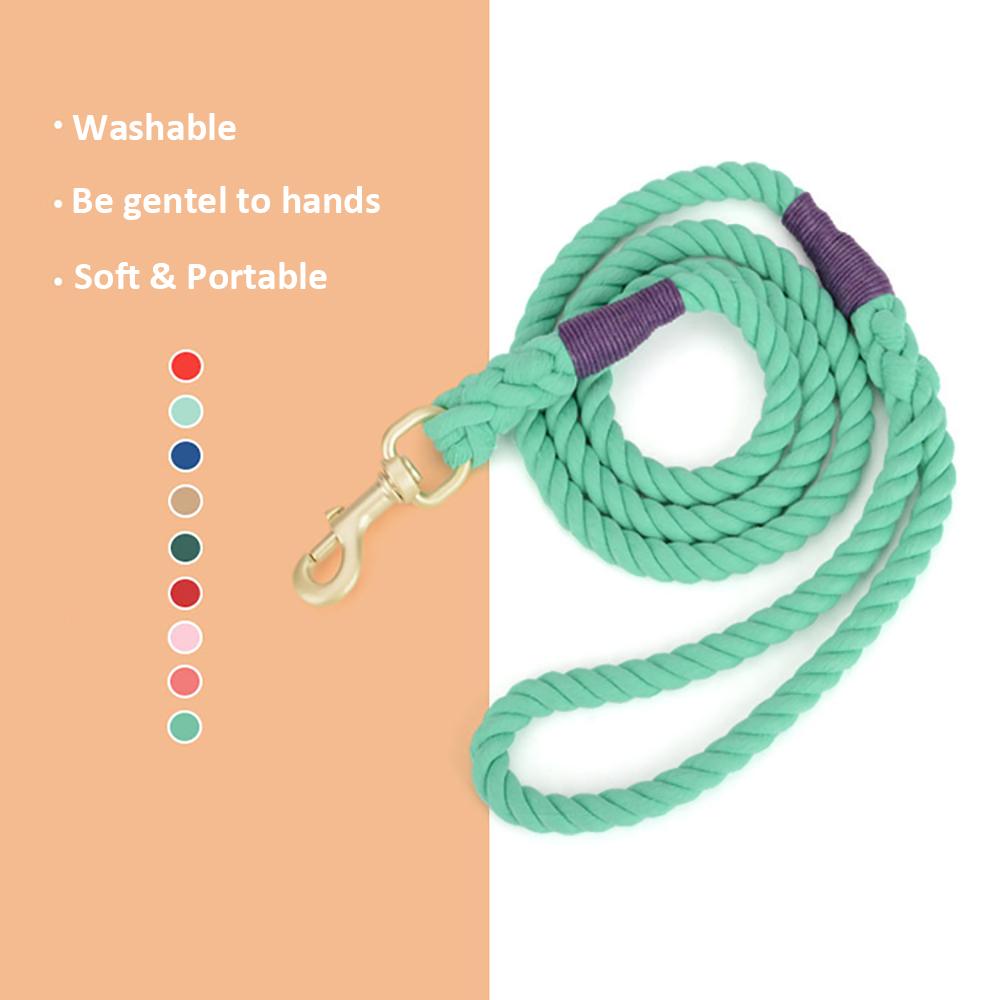 Cheap Dog Leash Round Cotton Dogs Lead Rope Colorful Pet Long Leashes
