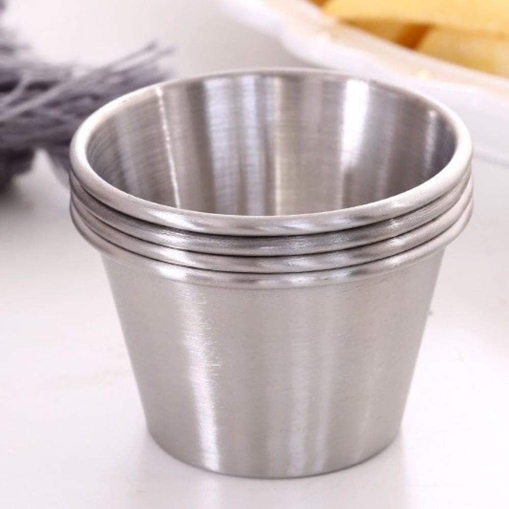 12PCS/SET Stainless Steel Barbecue Dipping Cup Small Size Seasoning Dish Sauce Cup Western Cuisine