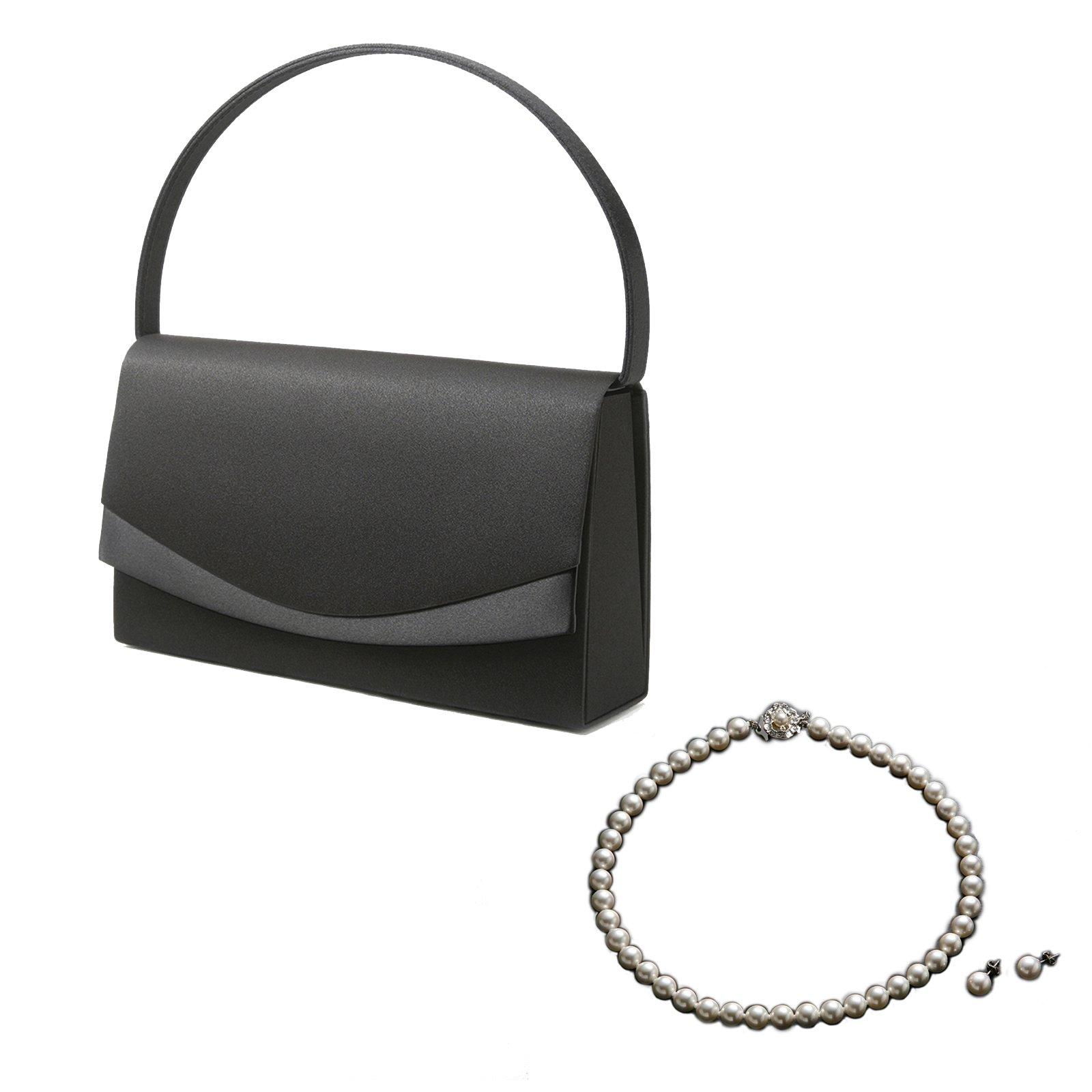 

Made in Japan Formal white white earrings [Margaret Gold] bag, necklace, [3-piece set] 1P/M