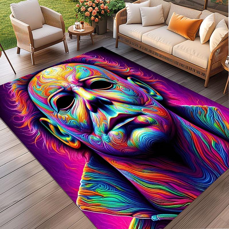 Michael Myers Print Rug, Washable Floor Carpet, For Entryway Dorm Laundry Room Office Study, Home Decor Birthday Christmas Gift