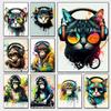 Levendige Muziek Graffiti Dier Canvas Muurschildering Kat Gorilla Aap Poster voor Moderne Kamer Decor Uniek Cadeau