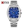 European Wine Barrel Style Men's Waterproof Roman Numeral Chronograph Quartz Watch with Calendar