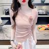 Damski T-shirt z krótkim rękawem Letnia Moda Dopasowany T-shirt Zakrywający Brzuch Casualowy Luźny Top