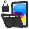 IPad 11th Gen 10.2 Inch Silicone PC Case With Wrist Strap Rotating Stand Pen Slot Full Protection Cover