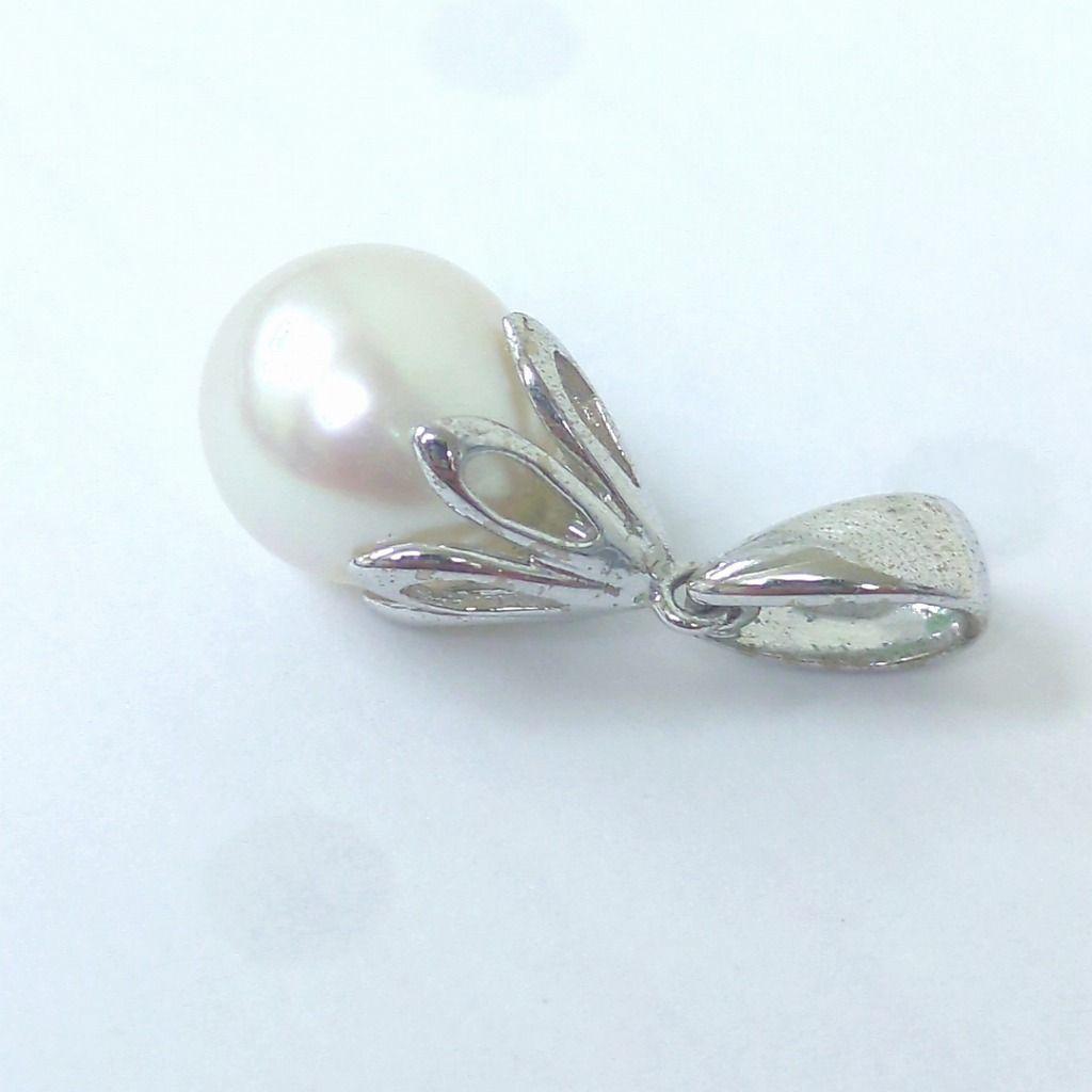 Used TASAKI Pearl Approx. 1cm Necklace Pendant Top K14 White Gold Akoya Pearl 3.2g