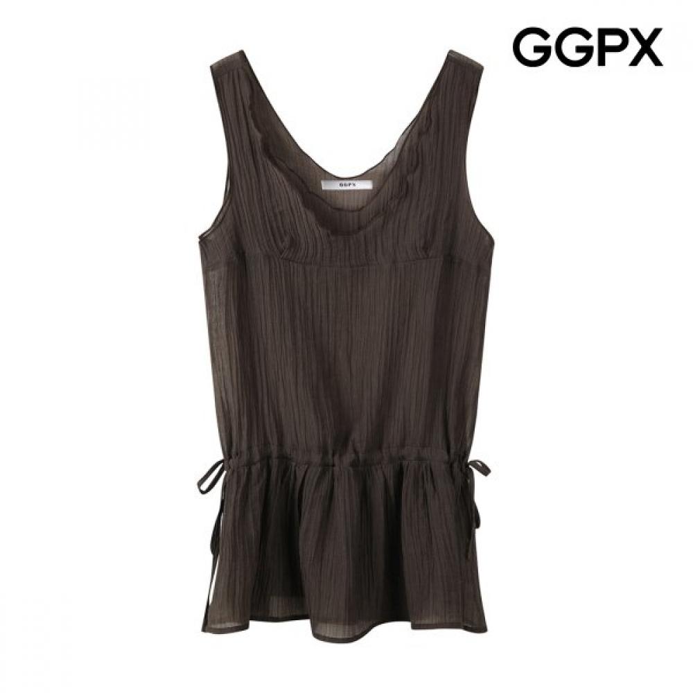 Ggpx New York Double Sheer Sleeveless String Blouse  Gq5sh010f blacks/F