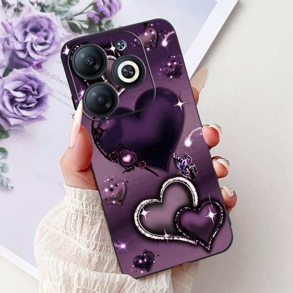 Cover For Infinix Smart 8 X6525 Back Casing Smart8 Colorful Butterfly Flower Luxury Painting Phone Case Transparent Soft TPU
