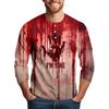 Men's Halloween Print Raglan Dralan Three-quarter Sleeve Casual Top