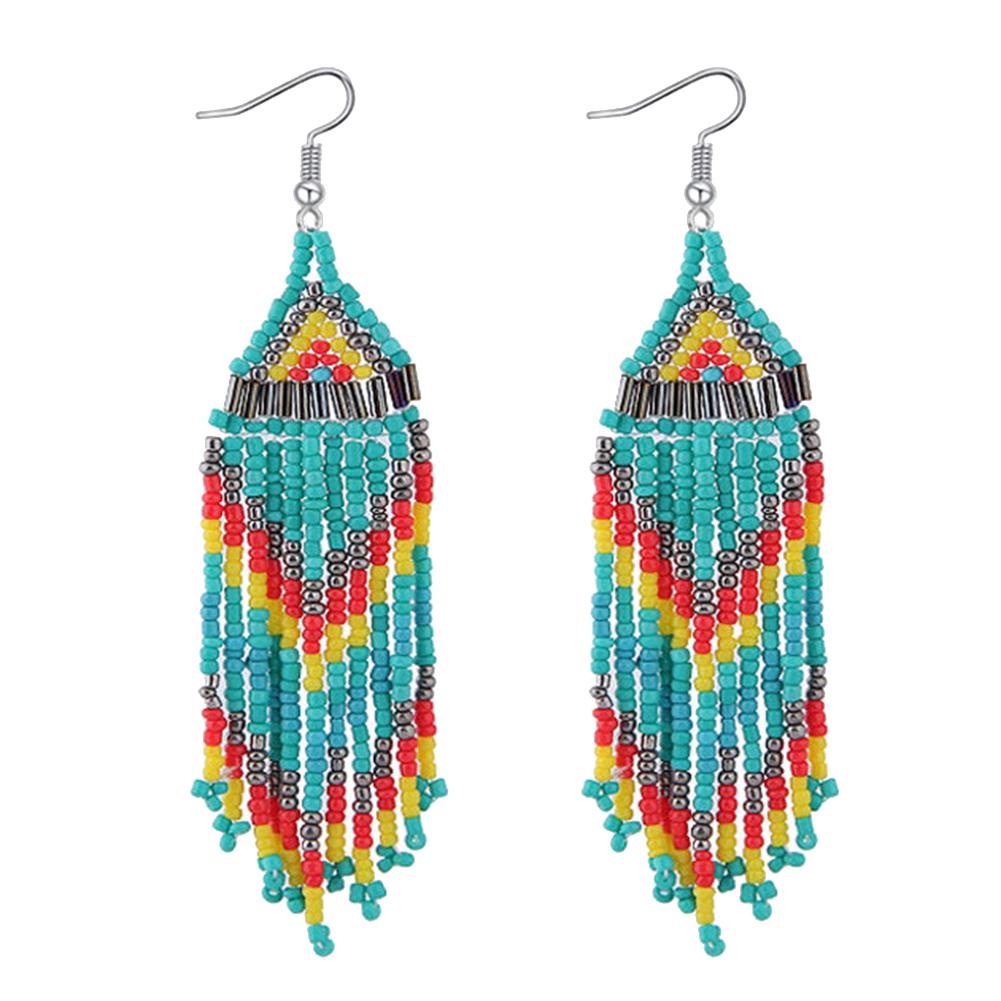 

Богемные серьги с кисточками на крючке для вечеринки, длинные ювелирные изделия в подарок синий