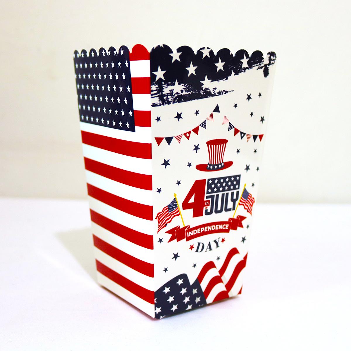 

Декоративна коробка для попкорну на День Незалежності, прапор 4 липня, подарункова коробка Independence Day Popcorn Box 4-piece Set