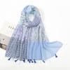 Fashion Thin Tassel Viscose Shawl Scarf for Women Luxury Design Neckerchief Wrap Pashmina Muslim Hijab Echarpes 180*90Cm