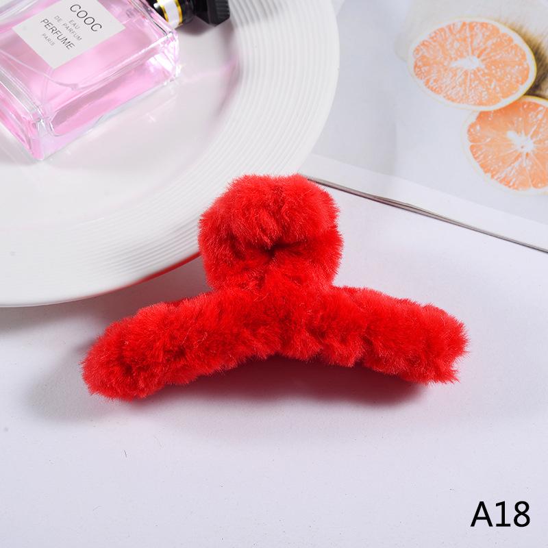 Frauen Haar Klaue Plüsch Clip Nette Koreanische Herbst Winter Solide Elegante Acryl Pelz