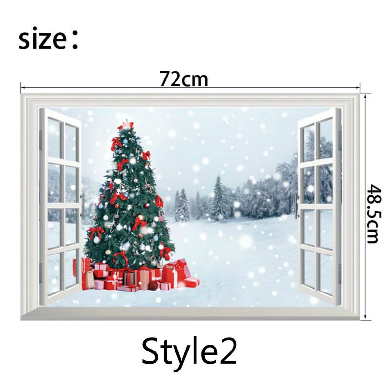 Christmas Window 3D Wall Stickers Personality Home Christmas Decoration Stereo Wall Stickers