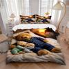 3pc Anime Teddy Bear Bedding Set, Includes One Quilt Cover and Two Pillowcases (No Core), Perfect for Bedroom and Guest Room Decoration, Fes