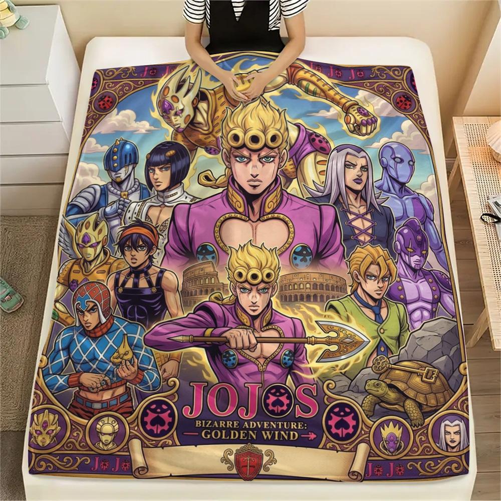 1 Stück Jojo's Bizarre Adventure Gemusterte Flanelldecke Geeignet für Alle Jahreszeiten Für Heimdekoration Wärme Und Komfort Geschenke Weihnachtsgeschenk