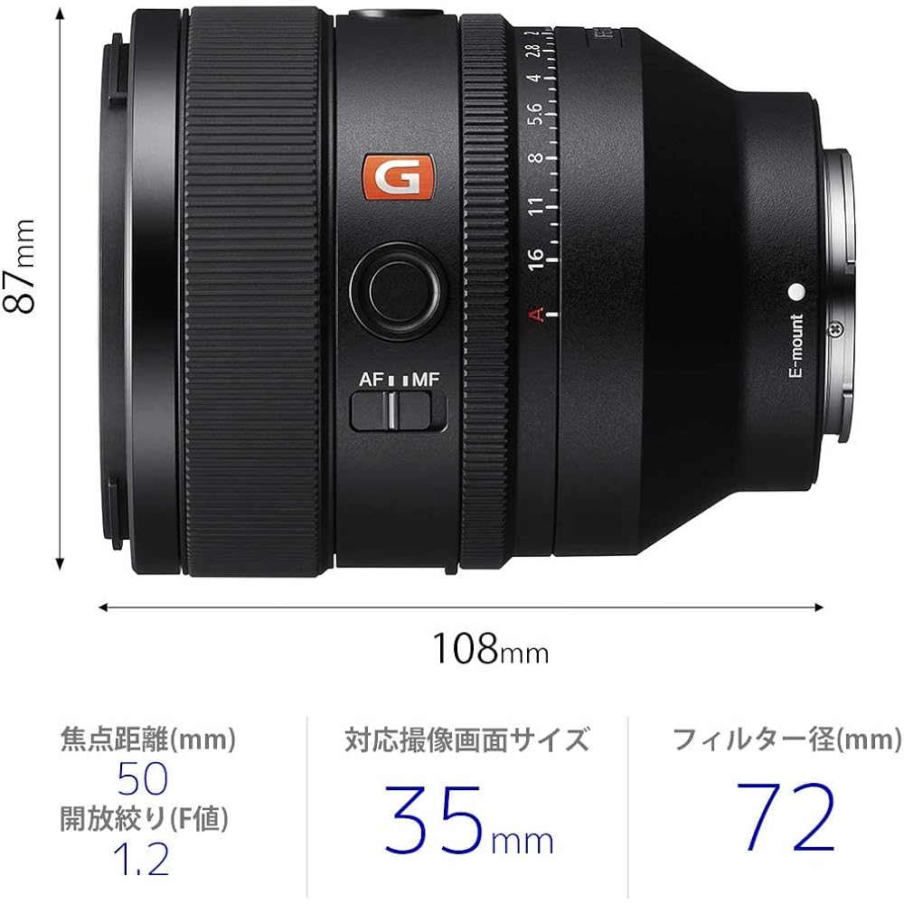 SONY (Sony) Standard Single Focus Lens Full Size FE 50mm F1.2 GM G Master Digital SLR Alpha [E Mo...