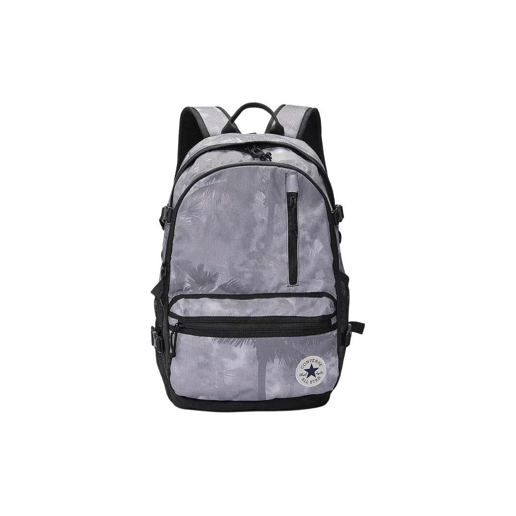 Converse Letter Logo Zipper Closure Fabric Polyester Blend Backpack Medium Unisex backpack Gray 10026406-A01 Gray,Medium