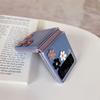 For Samsung Galaxy Z Flip 4 5g Case Korean Style Three -Dimensional Flower Leather Case For Galaxy Z Flip 4 5g Lightweight Cover
