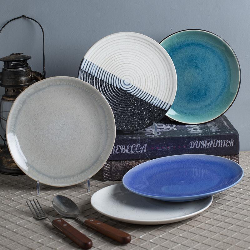 

Бытовая керамическая 8-дюймовая тарелка Тарелка для салата Тарелка для холодных блюд Тарелка для стейка/завтрака 8.5 inches серый