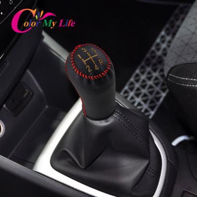 Color My Life Leather 5 6 Speed Car Gear Head Collars for Renault Clio MK3 III Megane MK2 Scenic MK2 Kangoo MT Shift Knob