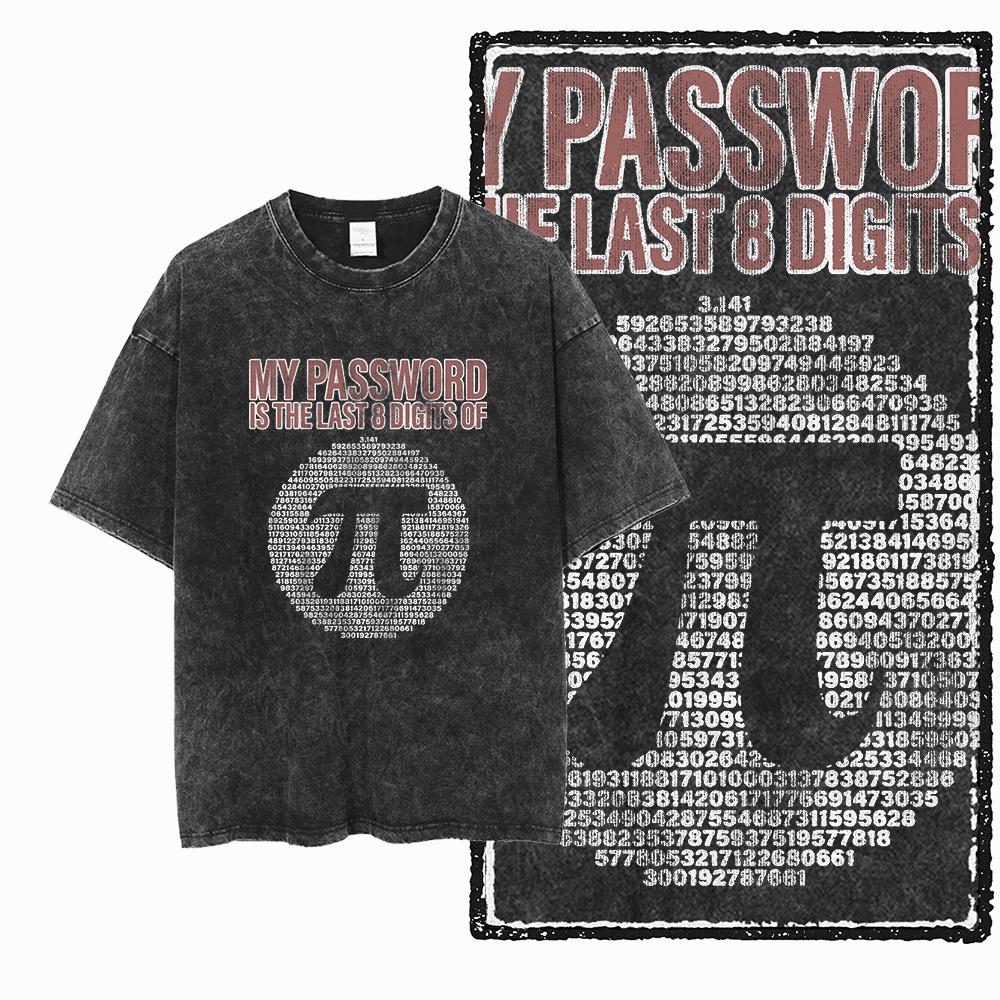 SC MATH THEME PAI Printed Cotton Acid Washed Exclusive Graphic Unisex T Shirt Cool Streetwear Men Tshirts Big Size Tee for men