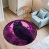 Purple Owl,Round Area Rug,Carpet Rug for Living Room Bedroom Sofa Playroom Decor,Non-slip Floor Mat