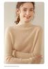Women's Striped Half-High Neck Cashmere Slim Fit Sweater - Versatile Knitwear Base Layer