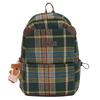 Japanese ins retro trendy cool contrasting color plaid student schoolbag new trendy cool junior high school high school backpack