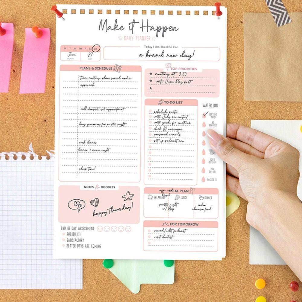 Portable To Do List Notepad Easy Tear-off A5 Agenda Planner Schedule Writing Pads  Office Supplies