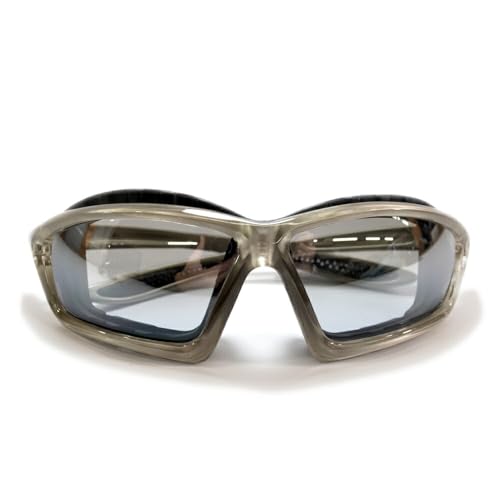 

[GARMENT] Motorcycle sunglasses, biker shades, mirrored lenses, with windproof pads, for men and women, UV protection (SILVER.GRAY x SILVER.MIRRO