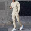 Men's European Style Two-Piece Suit: Fall 2022 Round Neck Long Sleeve T-Shirt & Trousers Casual Set