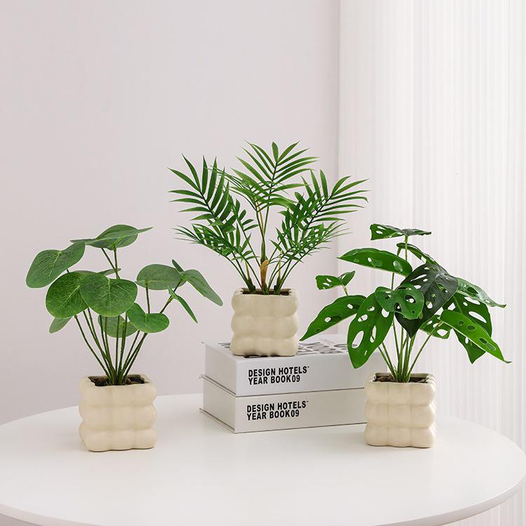 Small Monstera Artificial Plant for Office, Living Room, or Coffee Table Decoration