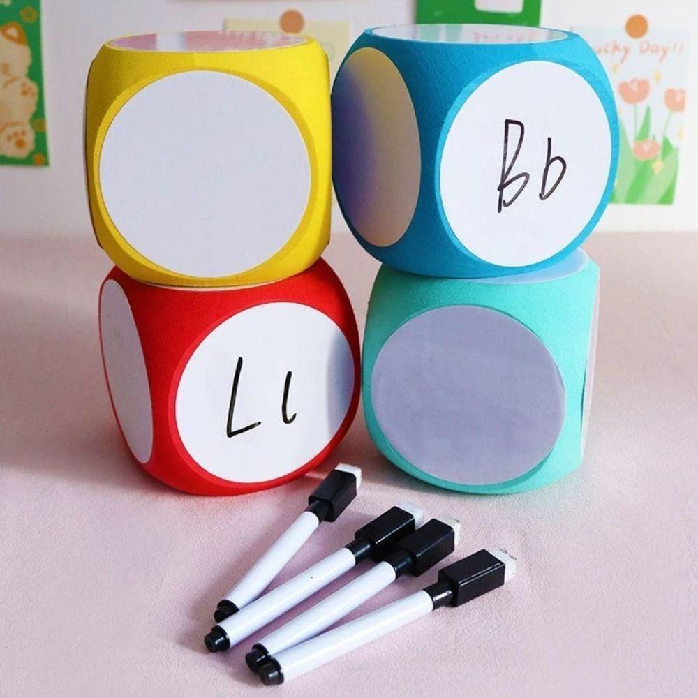 White Board Wipe Off Cube Multipurpose Write On/Wipe Off Cube DIY Blank Cube  Teaching