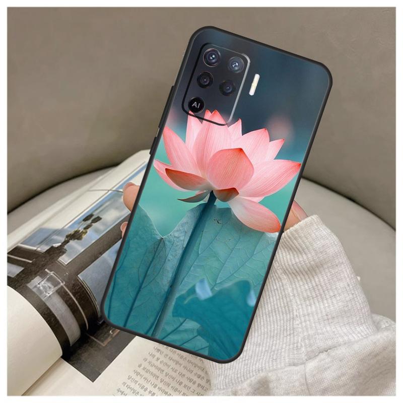 Sommer Lotus Hülle Für Oppo A5 Pro A38 A58 A78 A98 A54 A74 A94 A18 A57 A17 A77 A80 A60 A40 A96 A76 A16 A15