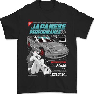 Japanse Performance Anime Auto Driften Drift Heren T-shirt 100% Katoen