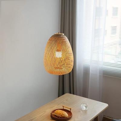 JOYINLED Natural Handmade Rattan Ceiling Light Southeast Style Basket Boho Pendant Lighting for Tea Room Restaurant Dia.30