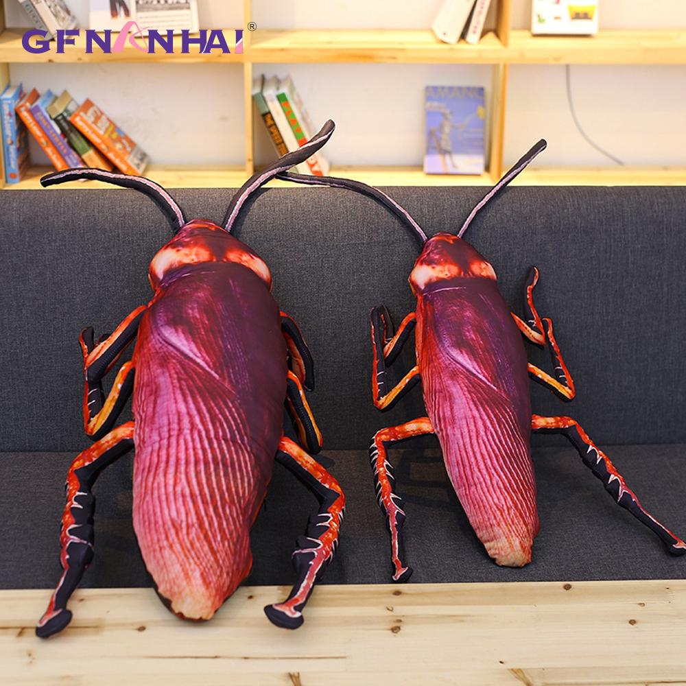 1Pc 55Cm Simulation Cockroach Plush Toy Stuffed Funny Insect Toy Doll For Kids Creative Soft Pillow Weird Birthday Gift Toys