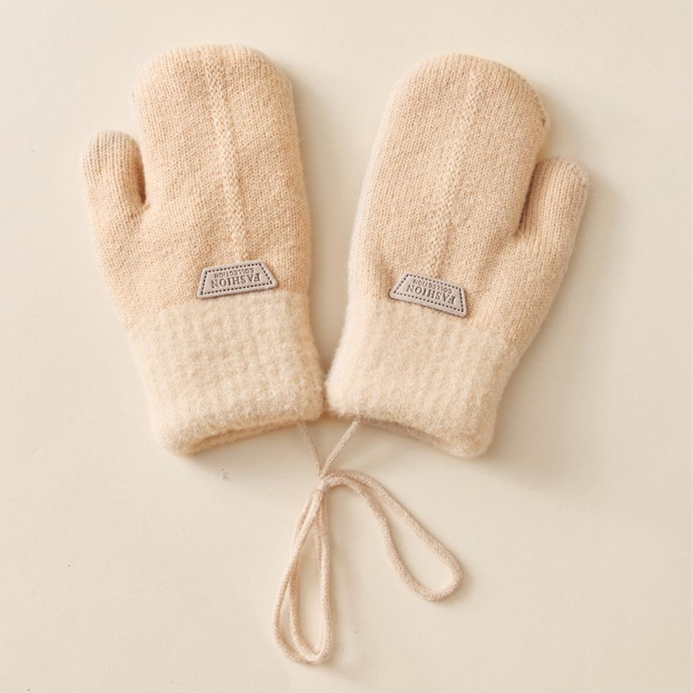 Windproof Kids Winter Gloves Coldproof Knitted Gloves Fashion Children Mittens Toddler