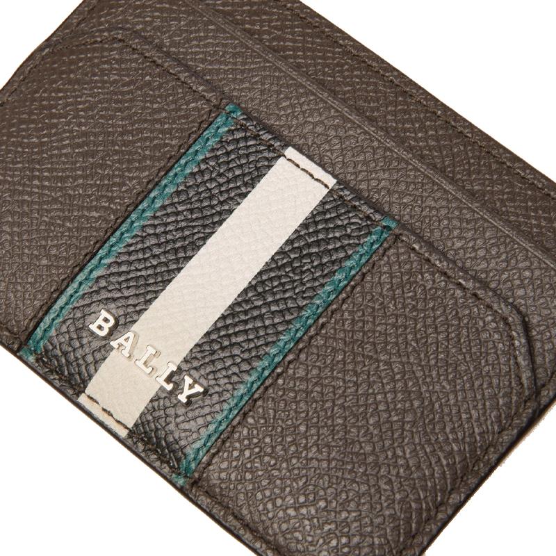 Bally Bhar Vintage Stripe Logo Card Holder Men Accessories Green 6301473