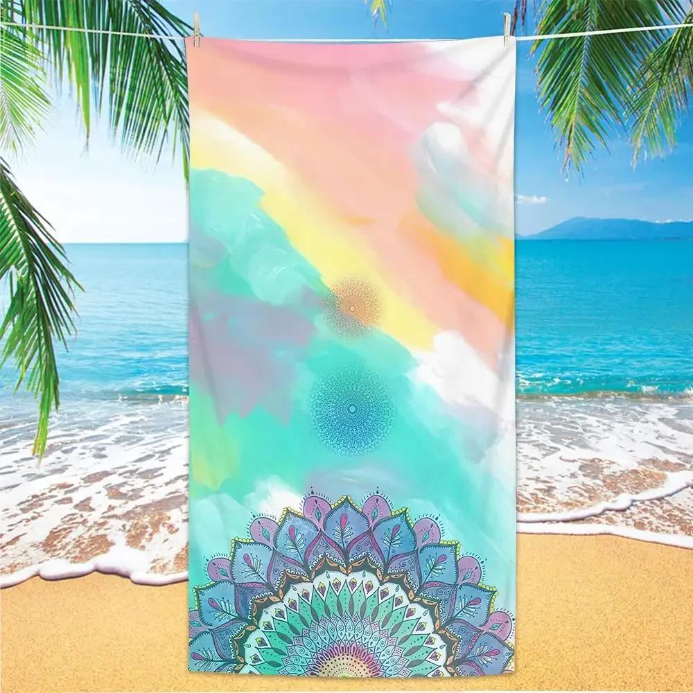 Sand Free Quick-dry Microfiber Bath Towels Tropical Plants Printed Beach Towel Portable Swimming Towels Blanket Beach Cover Up