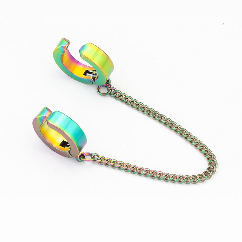 Stainless Steel Clip-on Fake Earrings Non-piercing Earcuff Ear Clip Earrings Without Piercing Punk Personality Jewelry