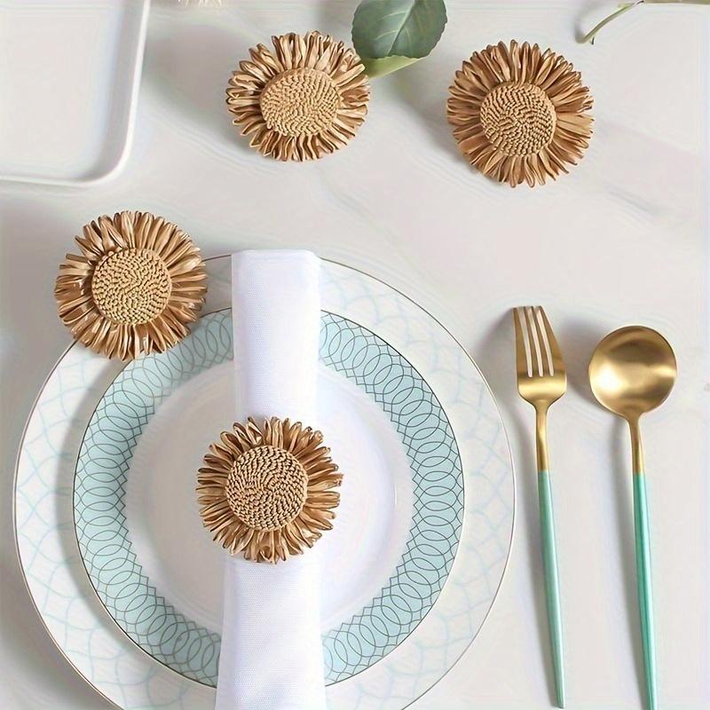 Sunflower Napkin Rings, Napkin Holders, Napkin Rings, Suitable for Birthdays, Weddings, Thanksgiving, Christmas