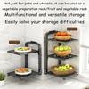 Kitchen Pot Storage Rack Adjustable Under Sink Storage Rack Multi-layer Free Snap-On Pot Cover Rack for Kitchen Storage