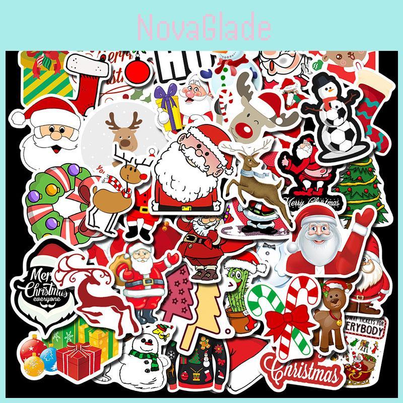 Festive Christmas Series Santa Snowman Stickers Perfect For Suitcases And Laptops