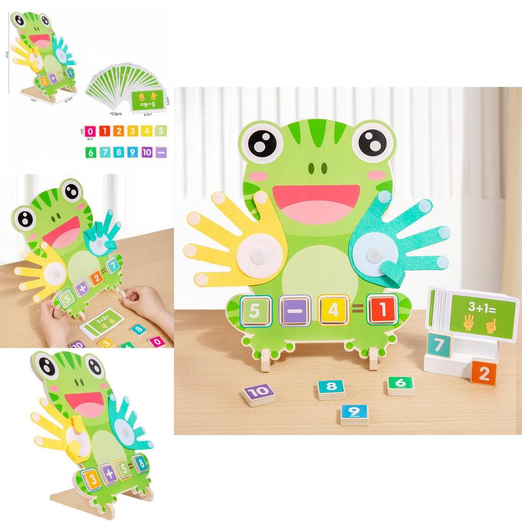 Wooden Educational Toy For Kids Frog Number Math Puzzle For Early Learning