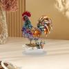 2D Flat Rooster Figurines Colorful Creative Acrylic Ornament Office Desktop Decoration Figurines Living Room Modern Ornament