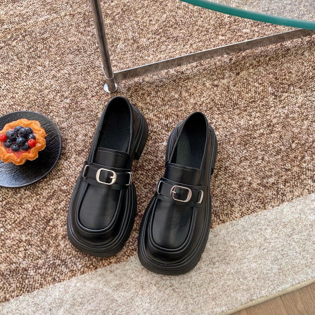 Internet-Berühmtheiten beliebte dicksohlige erhöhende kleine Lederschuhe Damenmode Britischer Stil Einzelne Schuhe Slipper Damen 2025 Frühling a