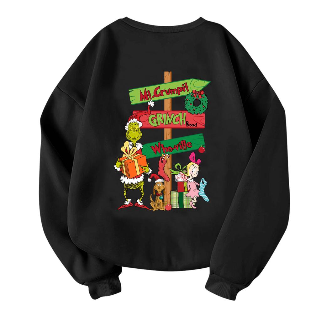 Children's Fashionable Lightweight Long-sleeved Round Neck Pullover With Pockets Printed Pullover